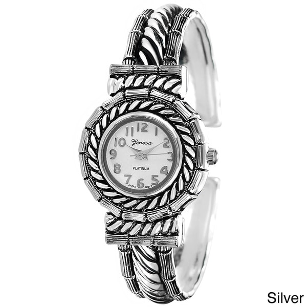 Geneva Platinum Women's Concho Cuff Watch Geneva Women's Geneva Watches