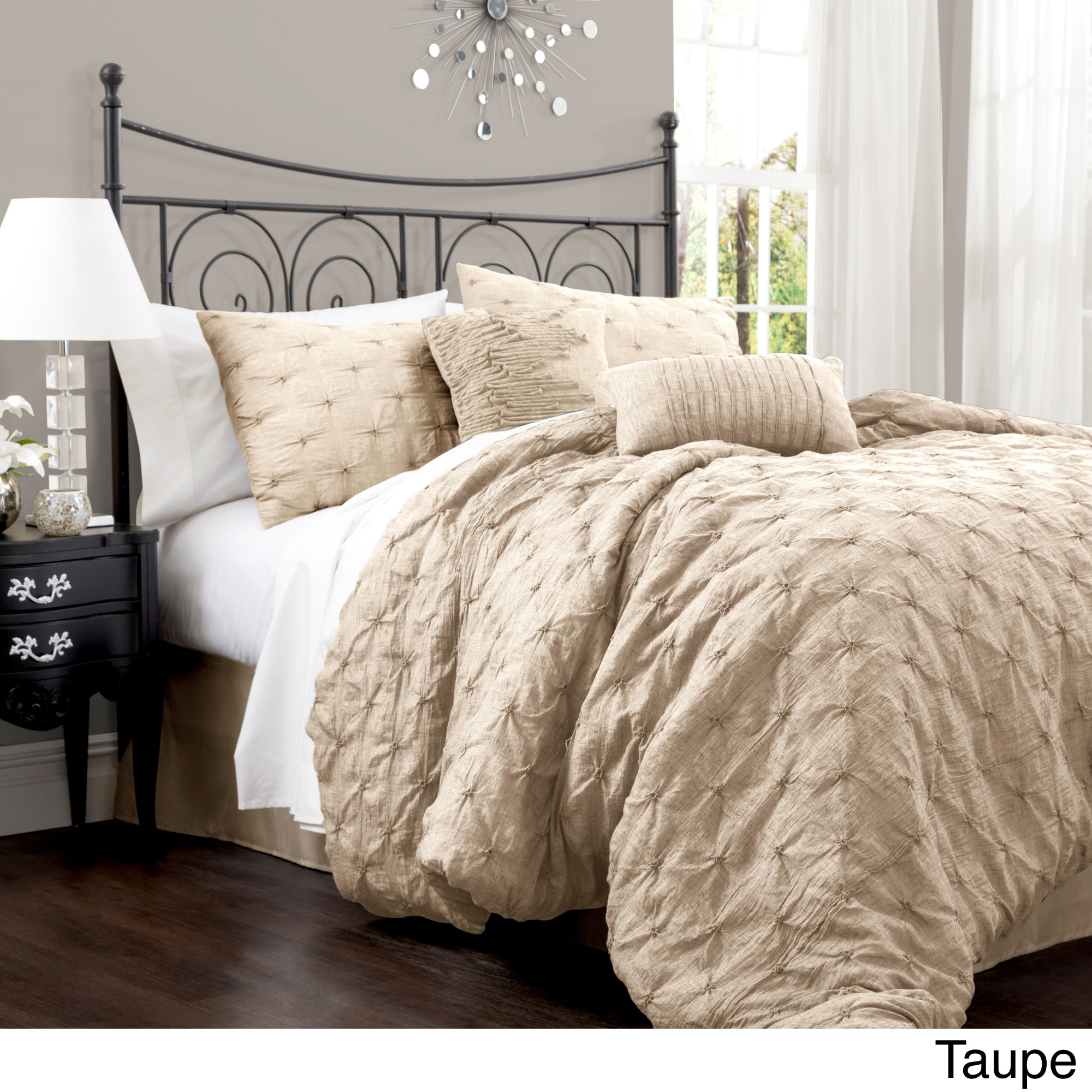 Lush Decor Lush Decor Lake Como 4 piece Comforter Set Tan Size Queen