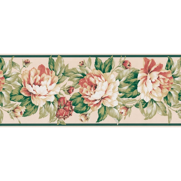 Cream Botanical Wallpaper Border - Overstock - 8126644