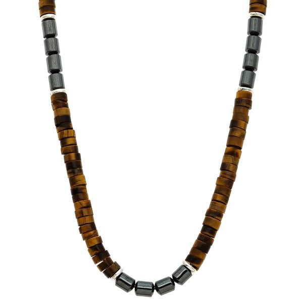 Charming Life Sterling Silver Tiger's Eye 'Feline Eye' Unisex Necklace Charming Life Men's Necklaces