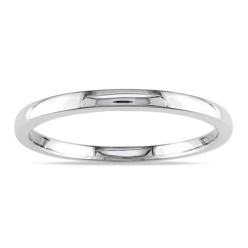 Miadora 10k White Gold High Polished Ladies Wedding Band