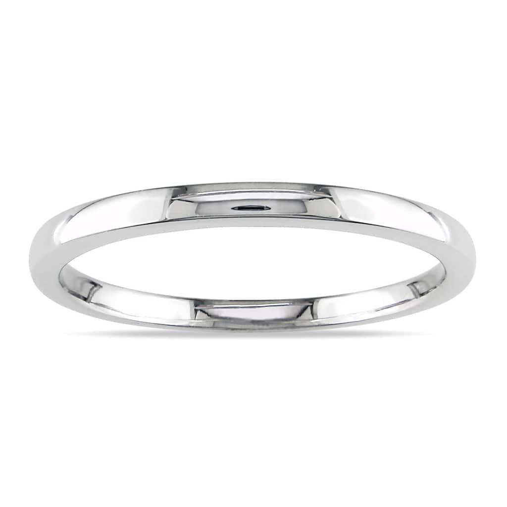 Miadora 10k White Gold High Polished Ladies Wedding Band