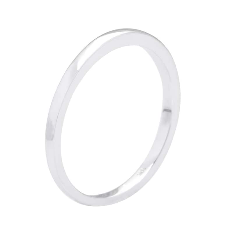 Miadora 10k White Gold High Polished Ladies Wedding Band