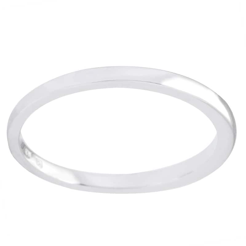 Miadora 10k White Gold High Polished Ladies Wedding Band - 5.5