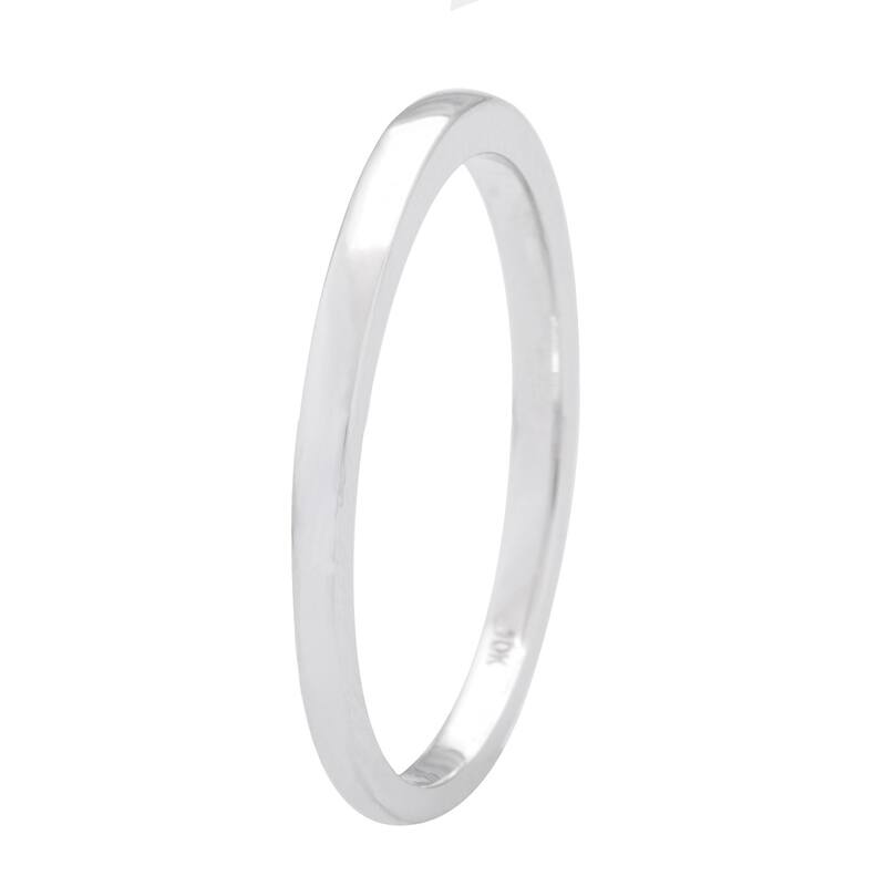 Miadora 10k White Gold High Polished Ladies Wedding Band