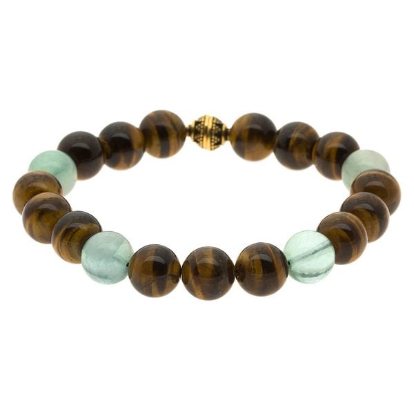 Charming Life Tiger's Eye and Fluorite 'Protect Me' Unisex Bracelet Charming Life Men's Bracelets