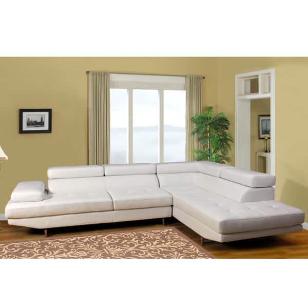 2piece White Bonded Leather Sectional Bed Bath & Beyond 8126765