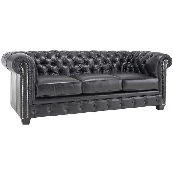 black leather chesterfield club chair