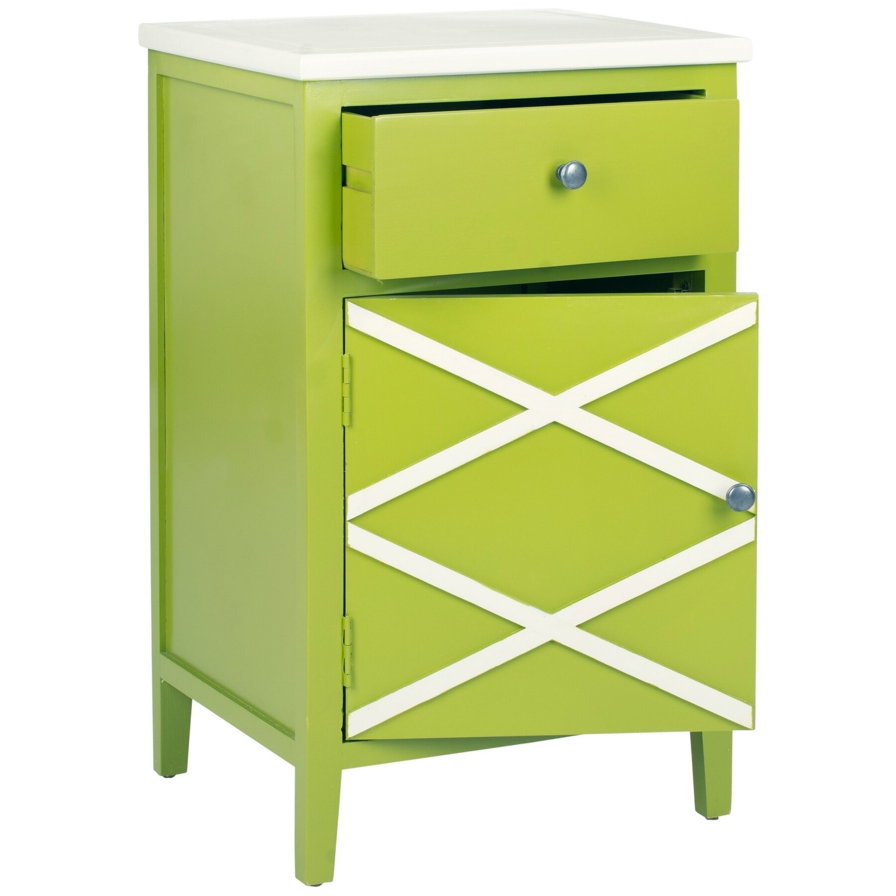 Shop Safavieh Alan Lime Green White End Table 0 On Sale