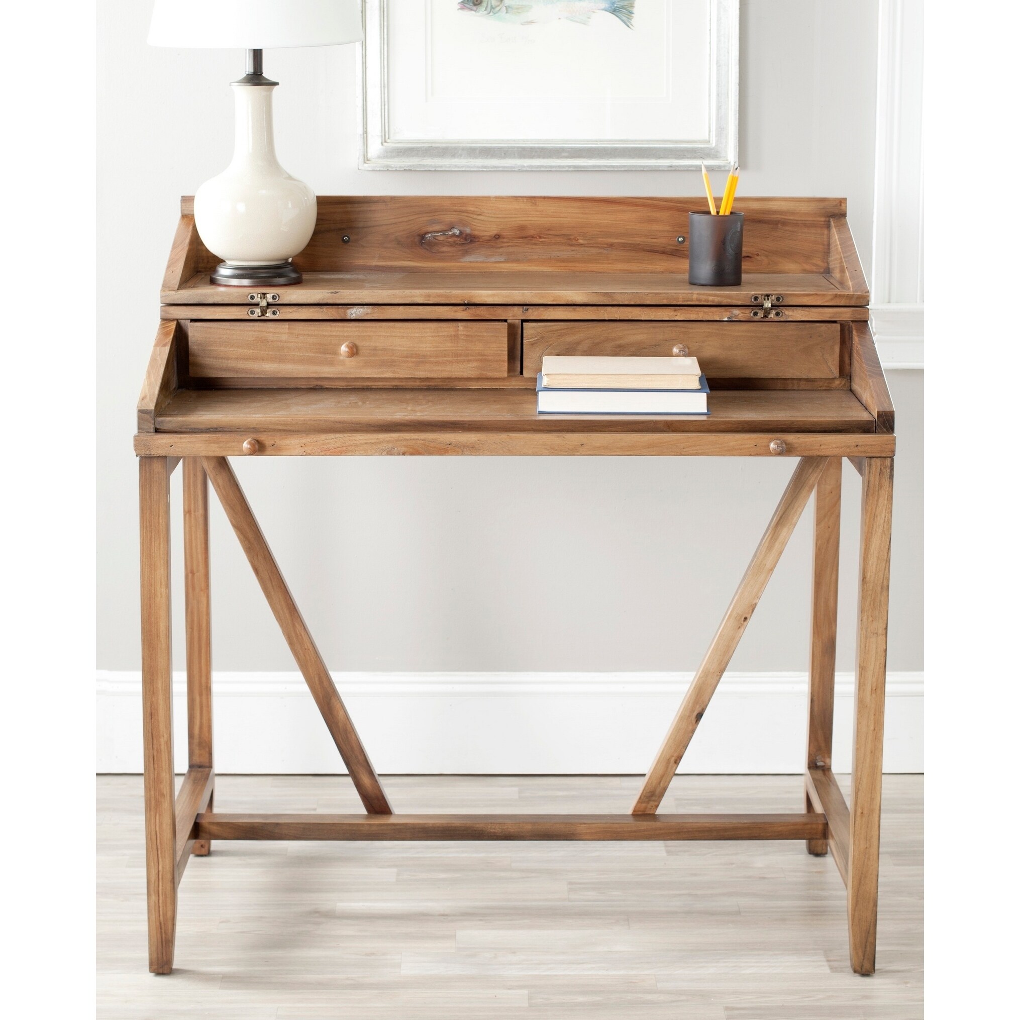 Shop The Gray Barn Vahaio Oak Pull Out Writing Desk Overstock