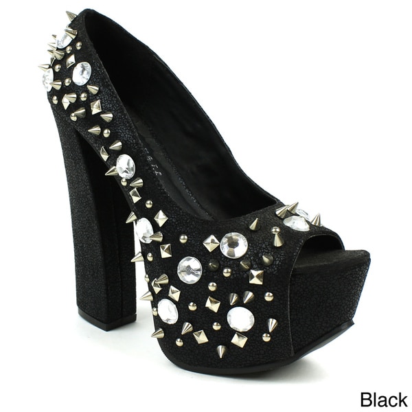 Fahrenheit Women's 'Anne 47' Rhinestone Studded Pumps Fahrenheit Heels