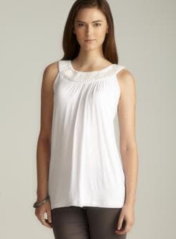 Joseph A Embellished Collar Neckline Sleeveless Petite Top Joseph A Tops