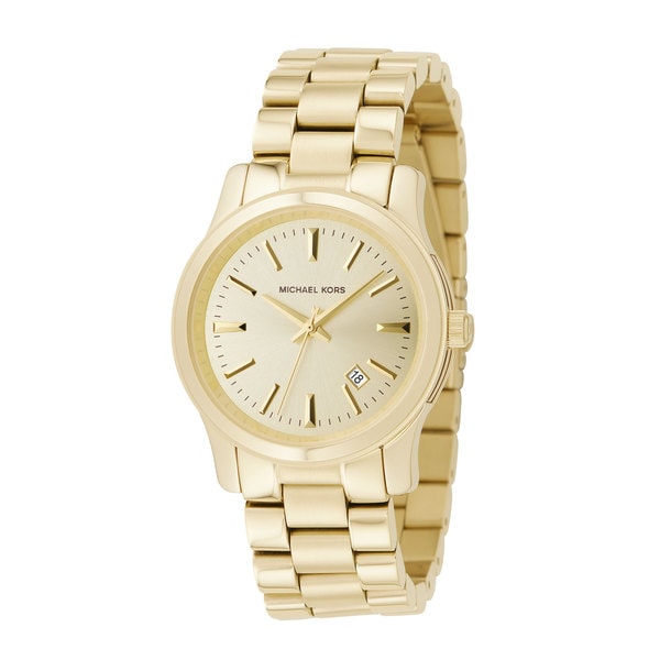 Shop Michael Kors Women's MK5160 'Runaway' Gold Stainless Steel Watch ...