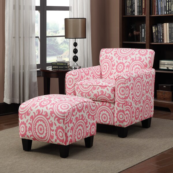 Pink chair and ottoman discount