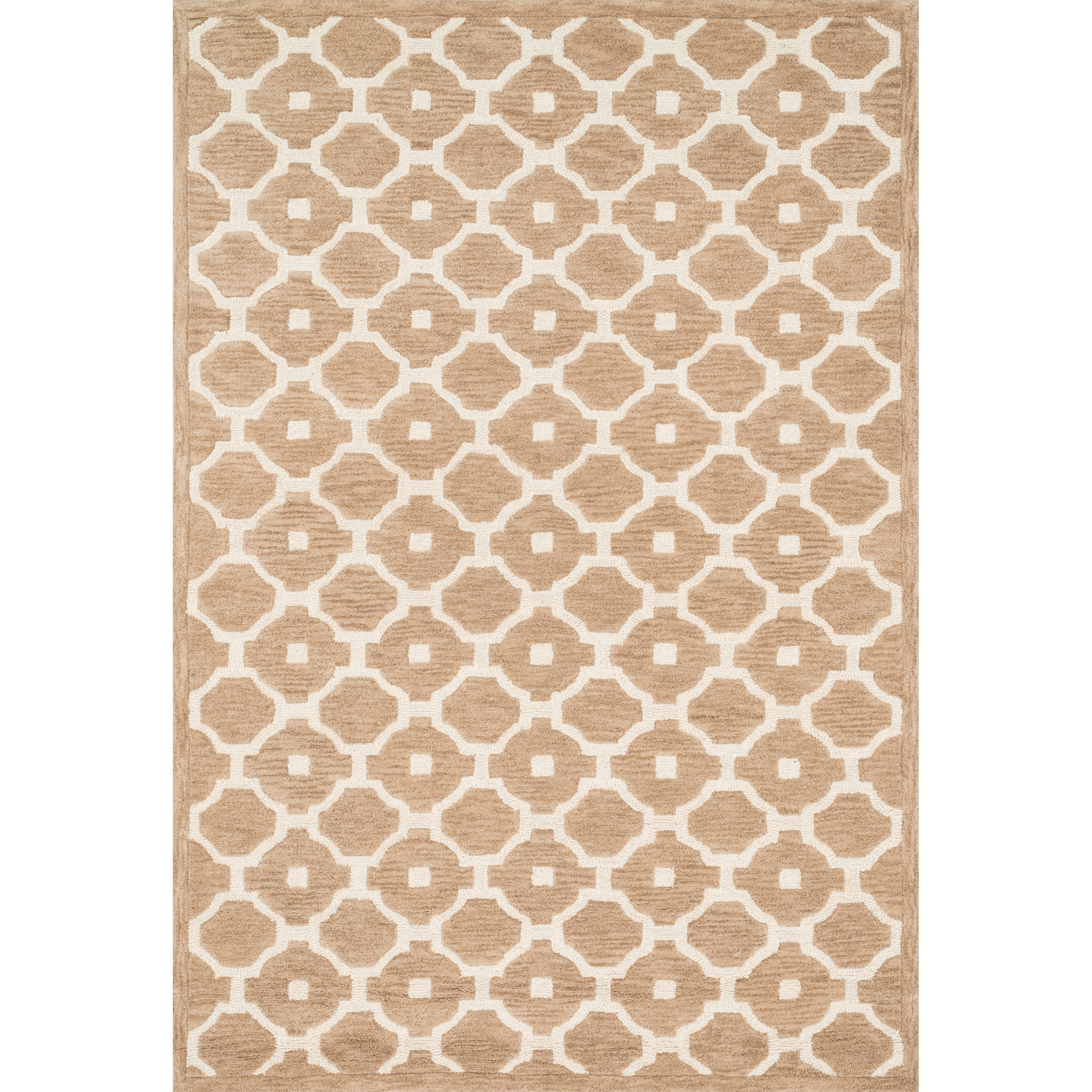 Alexander Home Hand tufted Logan Beige Wool Rug (710 X 110) Beige Size 8 x 10