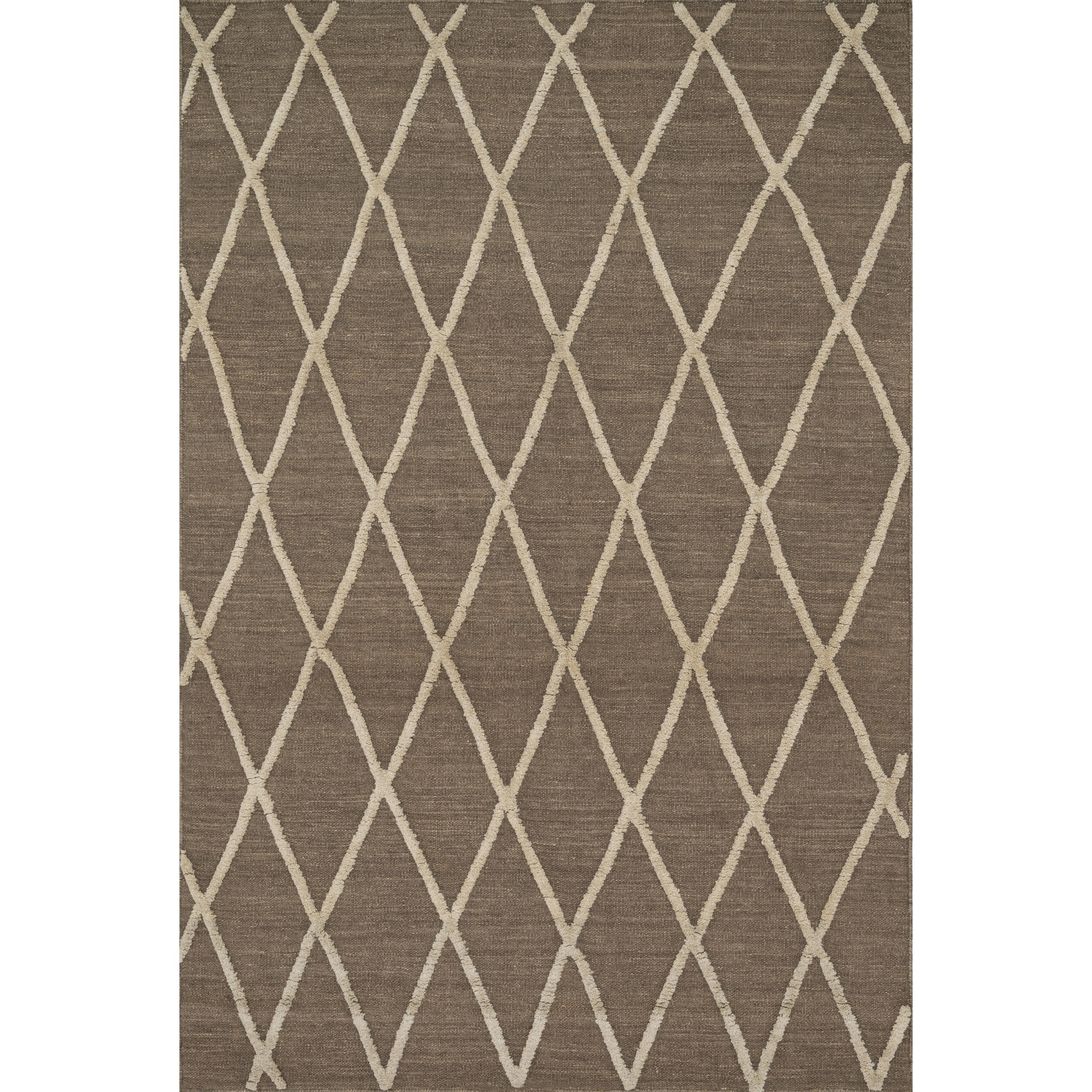 Handcrafted Lennon Taupe Wool Rug (50 X 76)