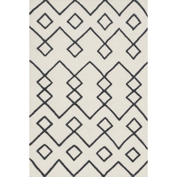 nuLOOM Handmade Moroccan Trellis Wool Shag Rug