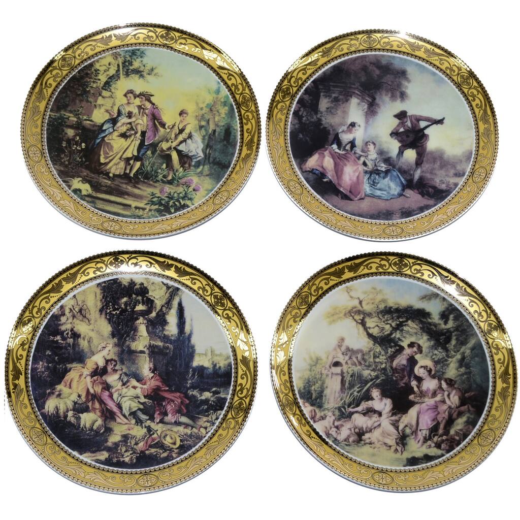 Scenery 4-piece Decorative Wall Hanging Plates