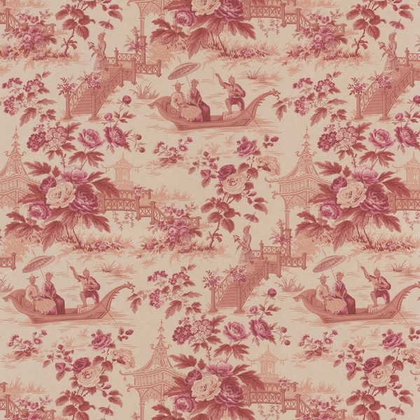 Red Chinoiserie Toile Wallpaper Brewster Wallpaper
