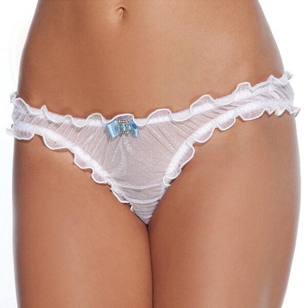 Coquette Sheer White Ruched Panties Coquette Panties