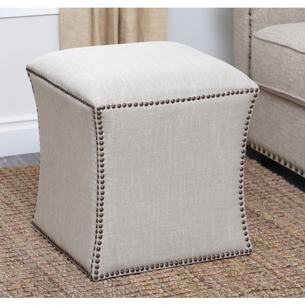 Abbyson Living Kimberly Nailhead Trim Ottoman Abbyson Living Ottomans