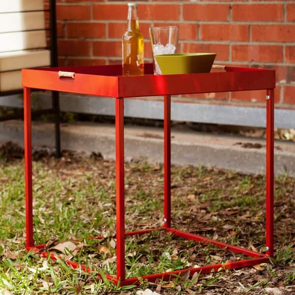 Upton Home Almaden Red Indoor/ Outdoor Butler Accent Table Bed Bath
