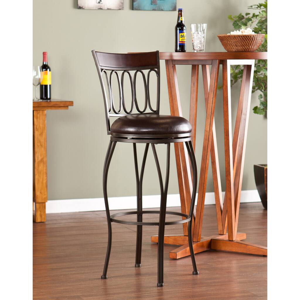 SEI Furniture Traditional Brown Swivel Bar Stool