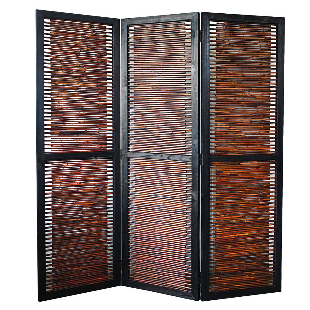 Handmade Screen Gems 3-panel Horizontal Bamboo Screen/ Room Dividers (China) - 72 x 60