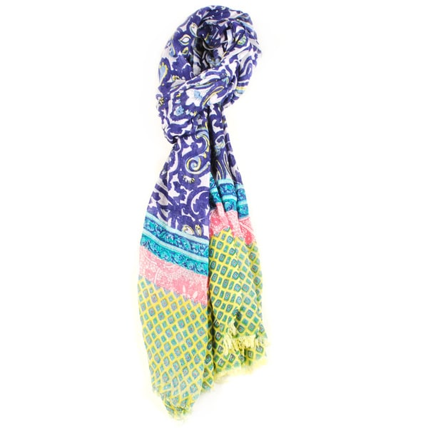 Handmade Block Printed Floral Sarong (India) Scarves & Wraps