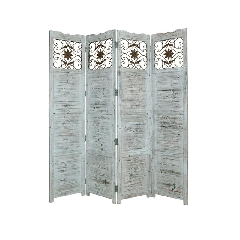 Handmade Salisbury 4-panel Wooden Screen (China)