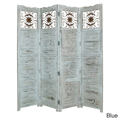 Handmade Salisbury 4-panel Wooden Screen (China)