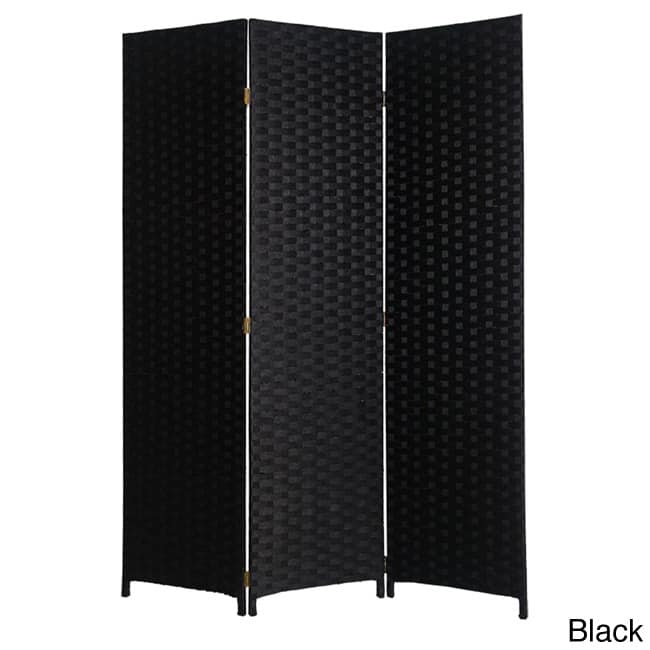 Handmade Pensacola 3-panel Woven Wooden Screen (China)