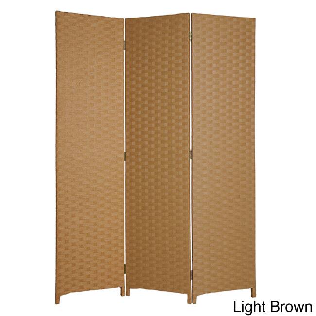 Handmade Pensacola 3-panel Woven Wooden Screen (China)