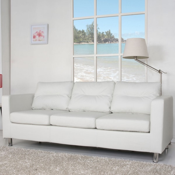Shop Detroit White Sofa Free Shipping Today 8134756