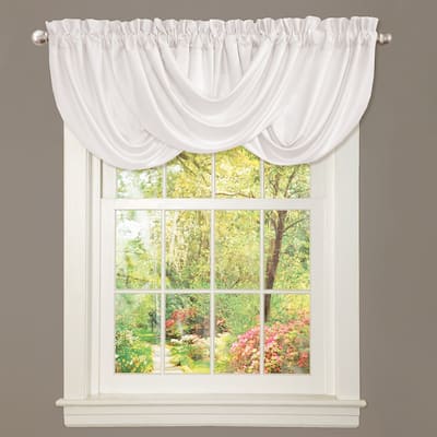 The Gray Barn Dogwood White Valance - 42X18