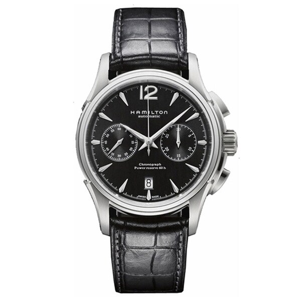 Hamilton Men's 'Jazzmaster Auto Chrono' Water-resistant Black Dial ...