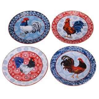 Certified International Americana Rooster Canape Plates (Set of 4 ...