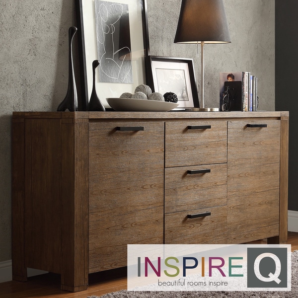 INSPIRE Q Catalpa Walnut Finish Weathered Highboard INSPIRE Q Buffets