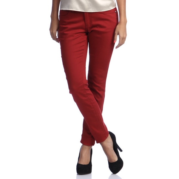 Hybrid Juniors Burgundy Skinny Jeans Hybrid Jeans & Denim