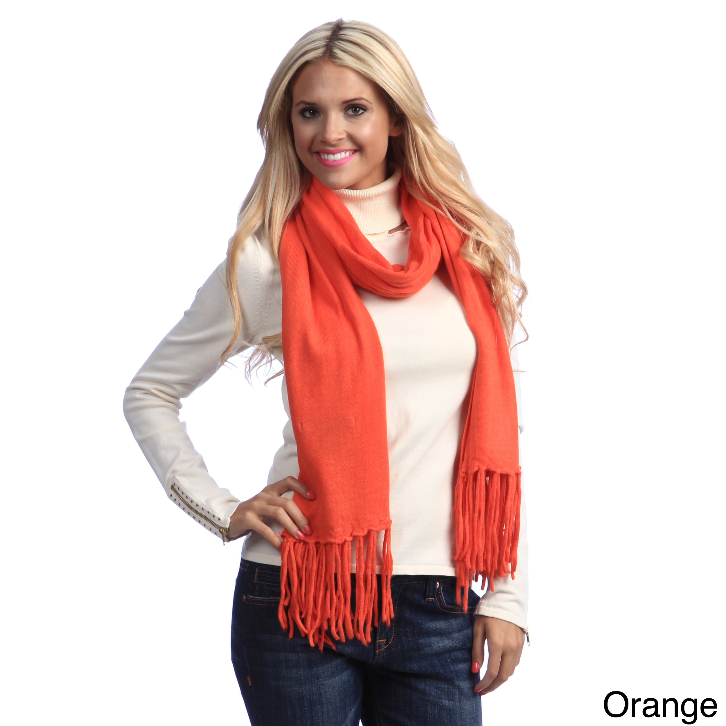 Cashmere Showroom Tassle Fringe Knit Scarf