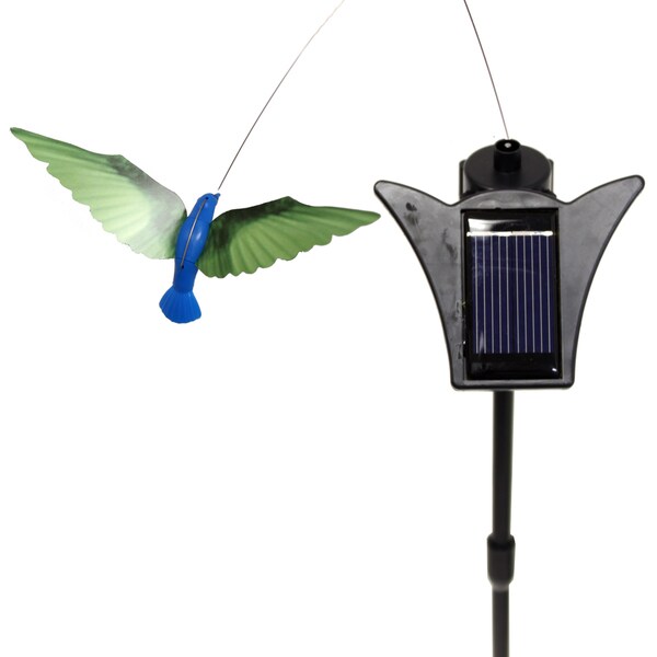 Shop Solar Powered Dancing Blue Body Hummingbird - Free Shipping On ...