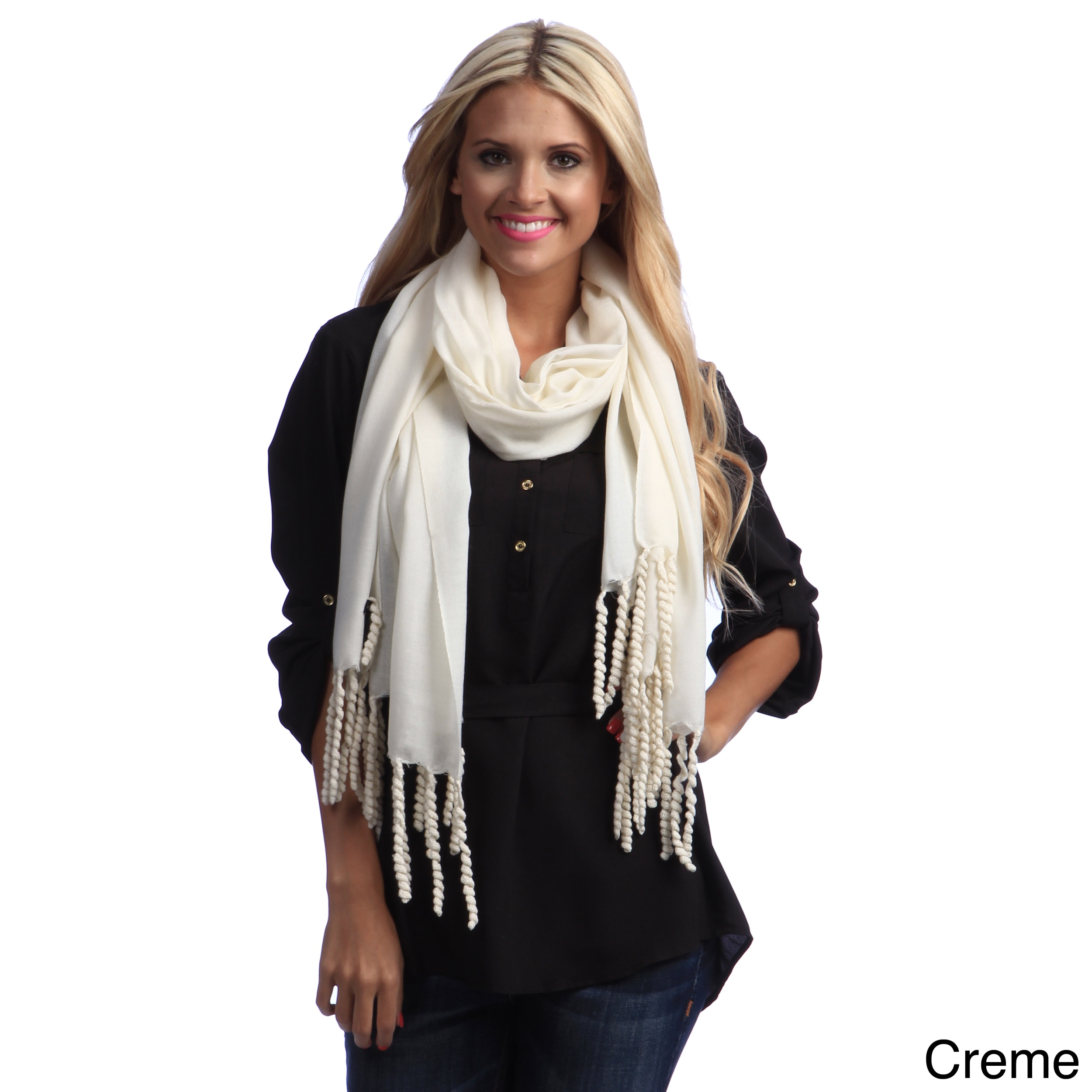 Cashmere Showroom Womens Curli q Merino Wool Scarf