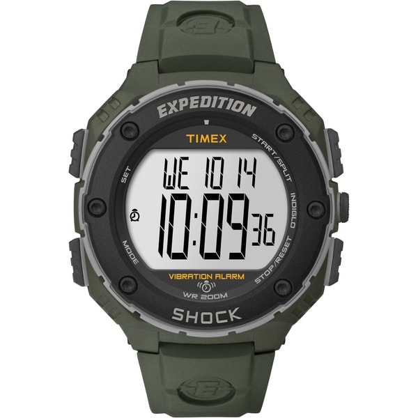 Timex Men's T49951 'Expedition Shock XL' Vibrating Alarm Green Watch ...