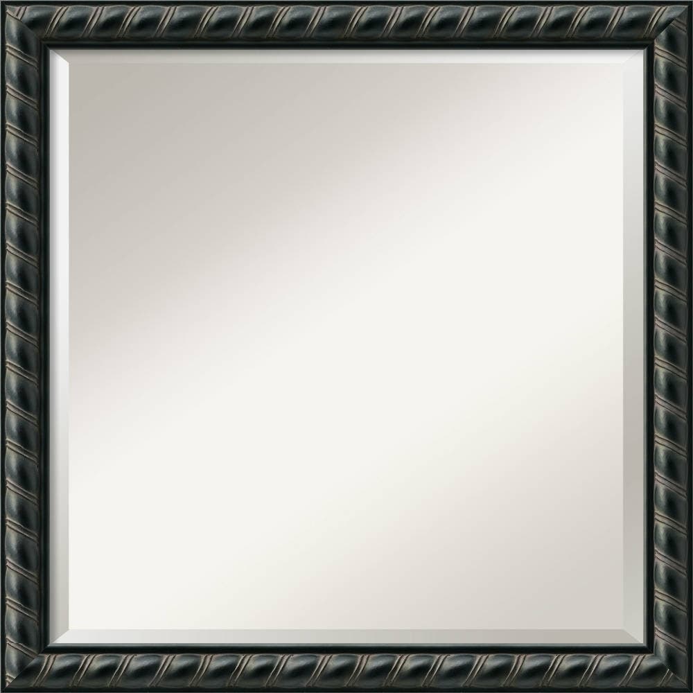 Amanti Art Pequot Black Framed Square Mirror Black Size Medium