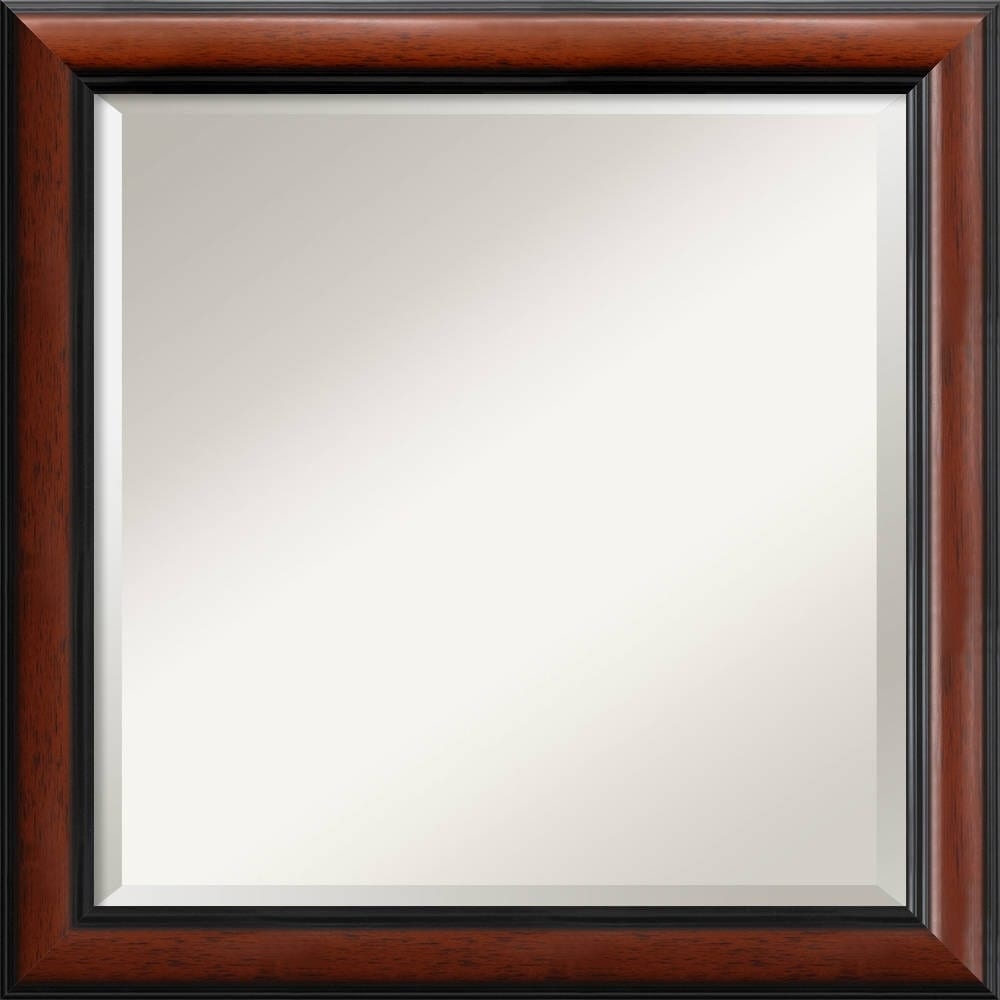 Amanti Art Regency Mahogany24x24 inch Square Wall Mirror Brown Size Medium