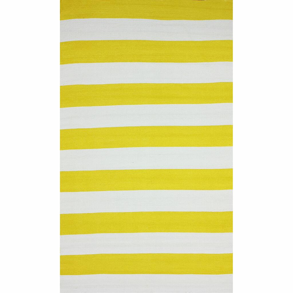 Nuloom Flatweave Indoor/ Outdoor Reversible Thick Striped Yellow Rug (8' x 10') - 8' x 10'