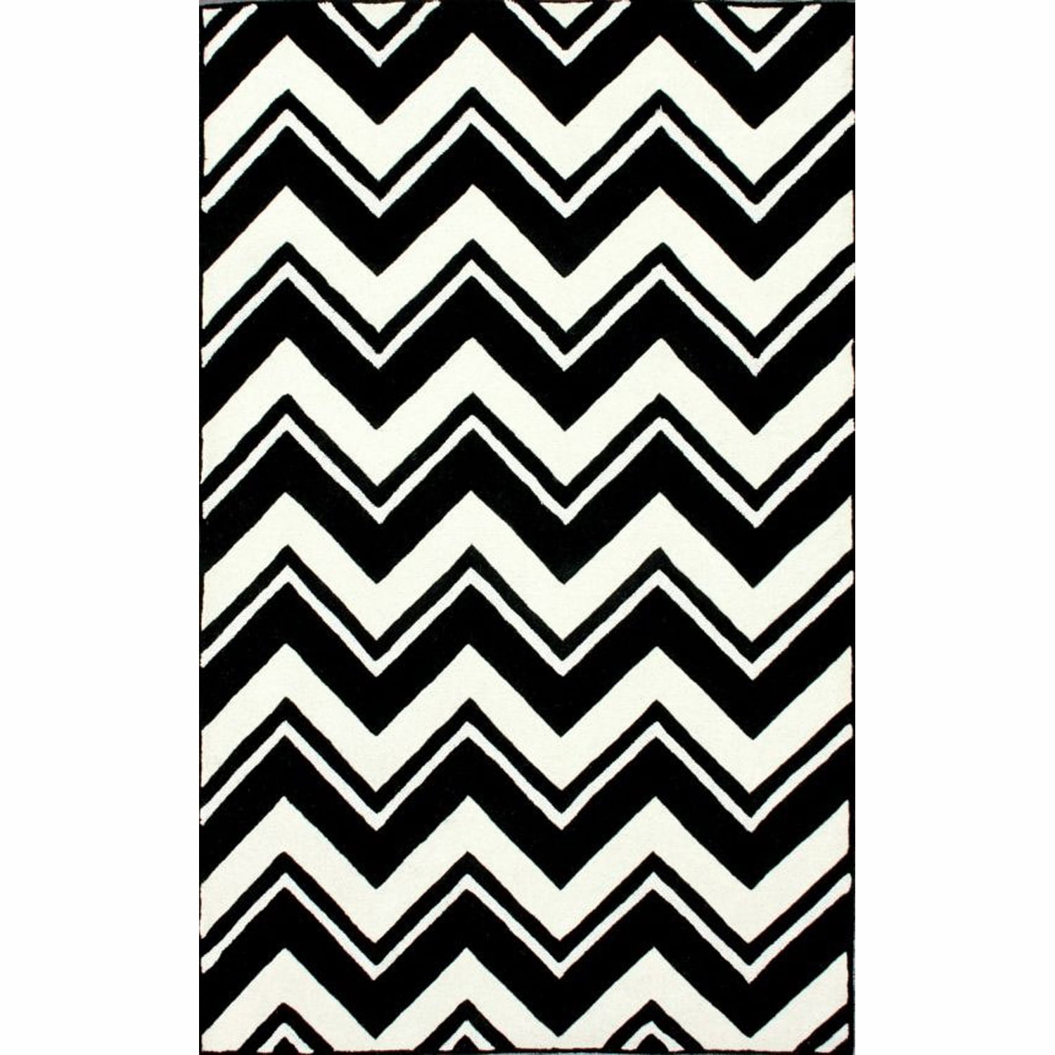 Nuloom Handmade Modern Black/ White Chevron Rug (3 X 5)