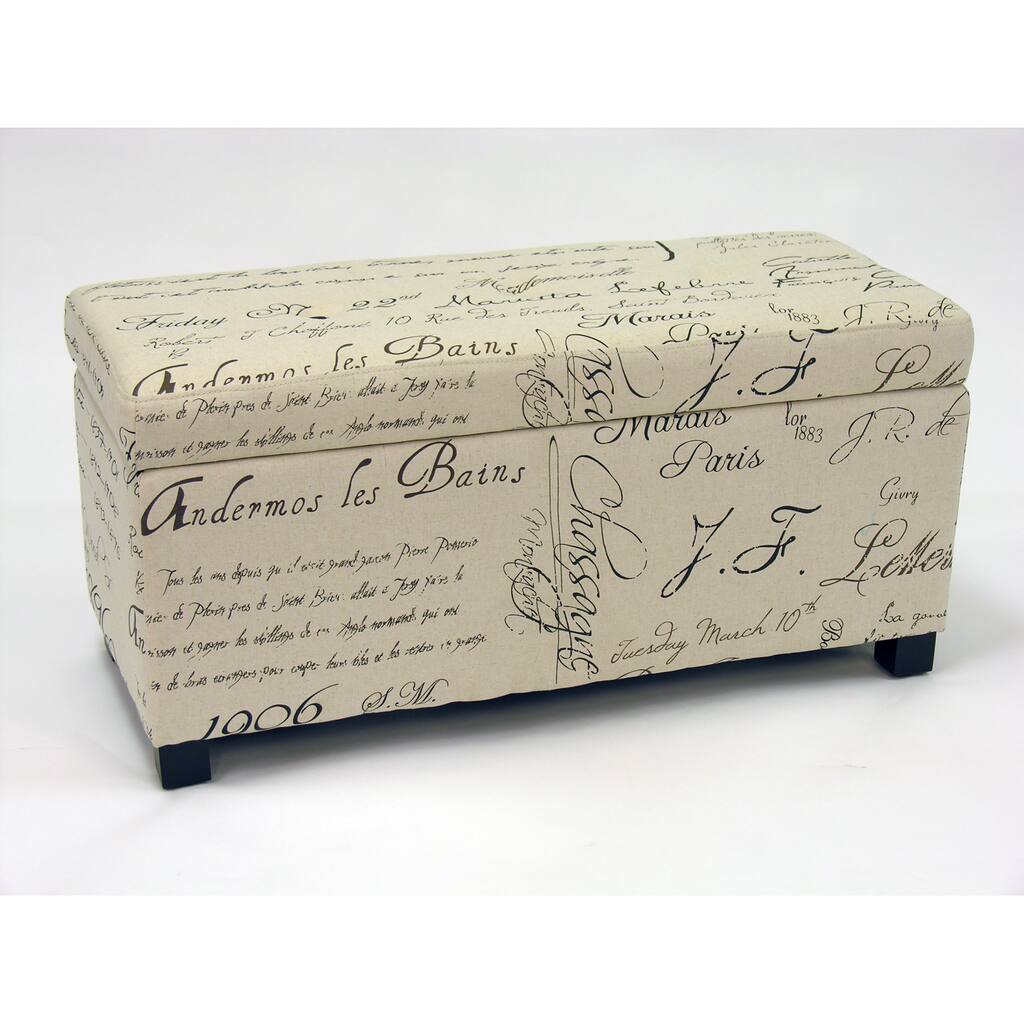 Sign Flat Top Storage Ottoman Bench