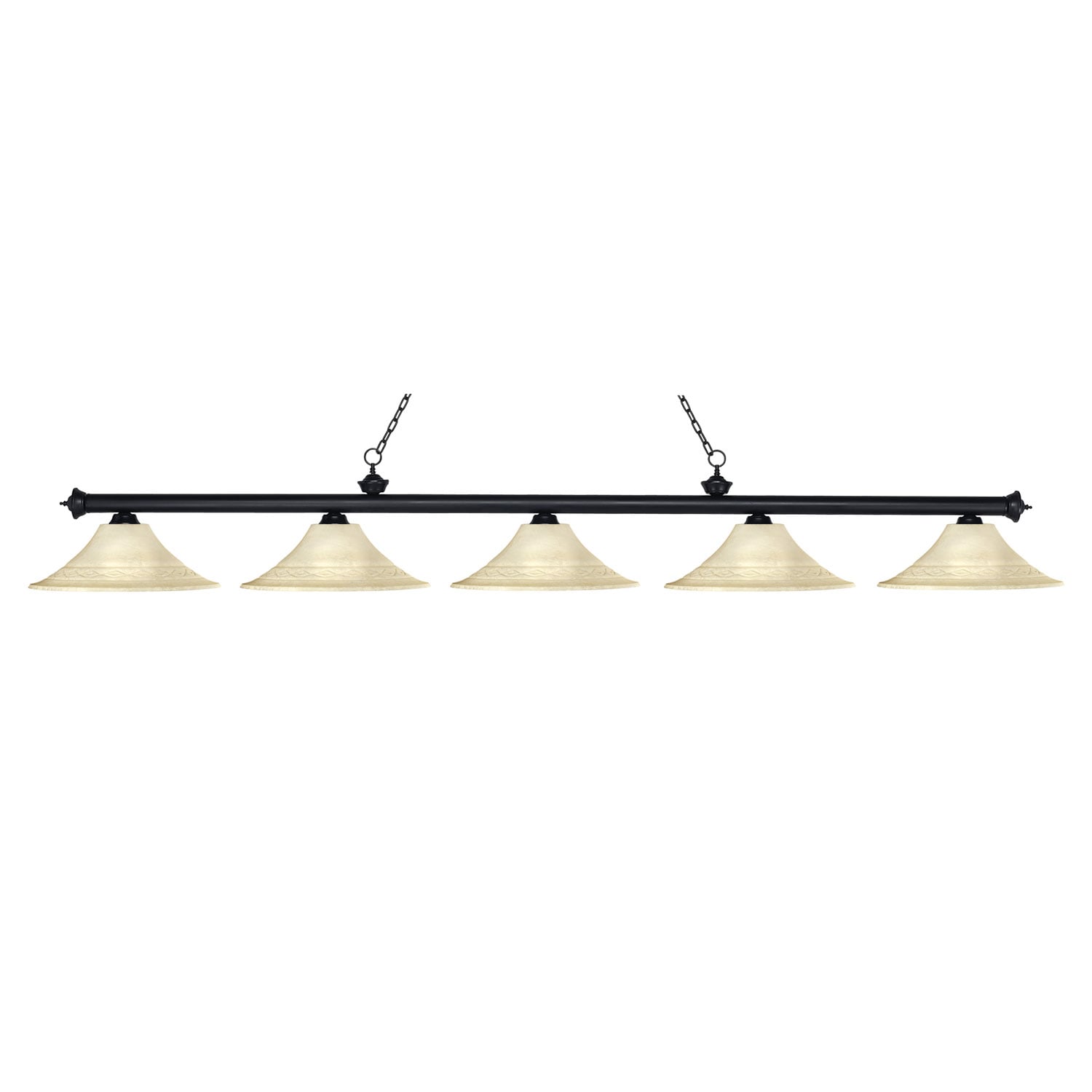 Riviera Bronze 5 light Bar Fixture With Fluted Glass Shades