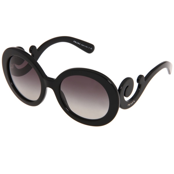 Prada Womens PR 27NS Black Minimal baroque Round Sunglasses e5f8fec9 da9c 4d17 8b42 b355b302a2f0_600